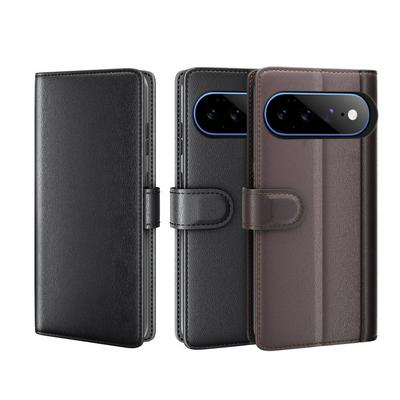 For Google Pixel 11 Pro XL Side Flip Wallet Style Genuine Leather + Soft TPU Card Slots with Stand and Magnetic Buckle Case 