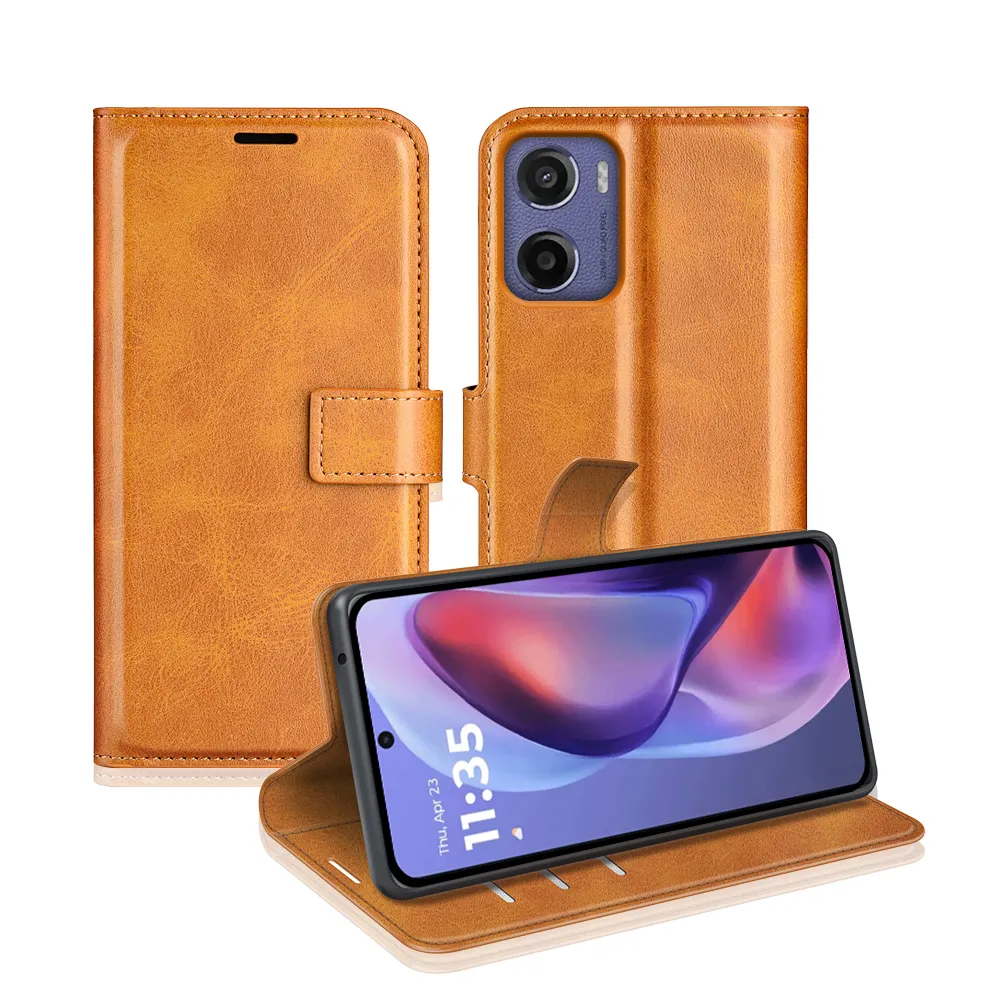 Motorola Moto E15 4G/Moto G05 4G Drop-proof Magnetic Clasp Wallet Stand Case Well-protected PU Leather+TPU Interior Flip Cover