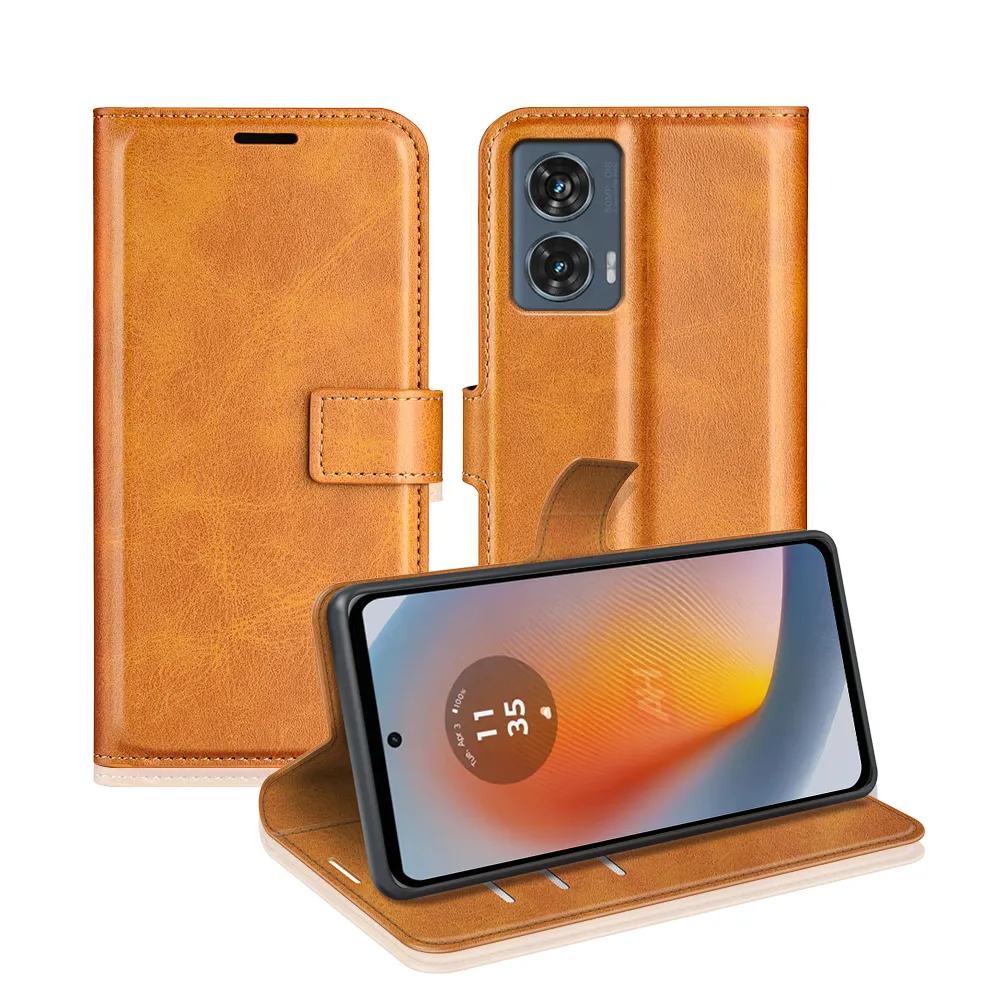 Motorola Moto Edge 50 Fusion Drop-proof Magnetic Clasp Wallet Stand Case Well-protected PU Leather+TPU Interior Flip Cover