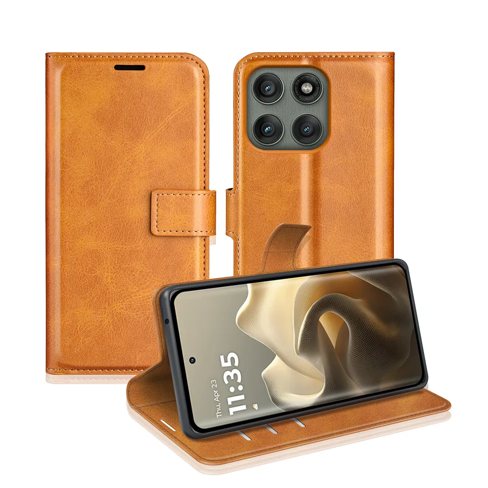 Motorola Moto Edge 60 Pro Drop-proof Magnetic Clasp Wallet Stand Case Well-protected PU Leather+TPU Interior Flip Cover