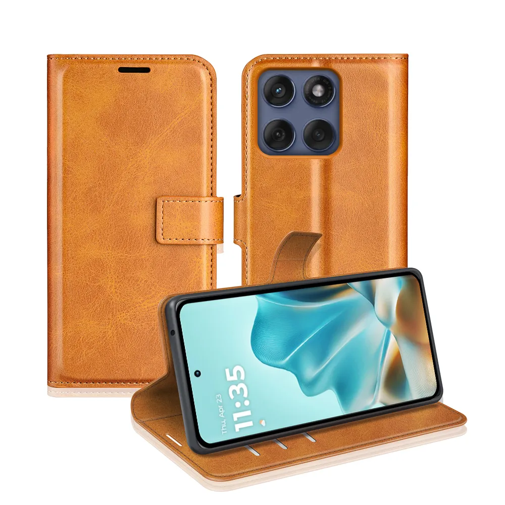 Motorola Moto Edge 60 Drop-proof Magnetic Clasp Wallet Stand Case Well-protected PU Leather+TPU Interior Flip Cover