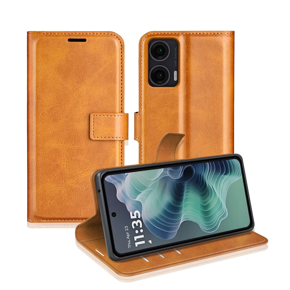 Motorola Moto G35 5G Drop-proof Magnetic Clasp Wallet Stand Case Well-protected PU Leather+TPU Interior Flip Cover