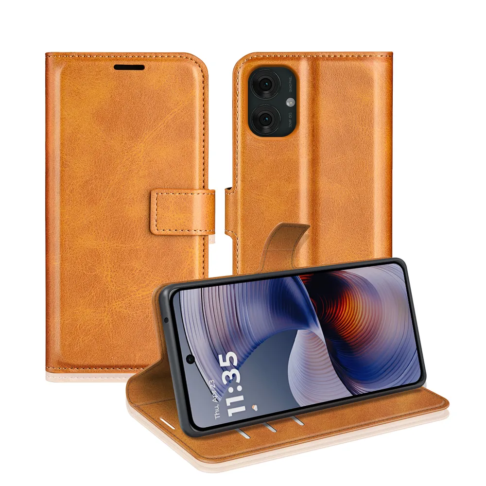 Motorola Moto G55 5G Drop-proof Magnetic Clasp Wallet Stand Case Well-protected PU Leather+TPU Interior Flip Cover