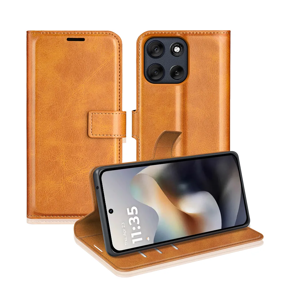Motorola Moto G56 5G Drop-proof Magnetic Clasp Wallet Stand Case Well-protected PU Leather+TPU Interior Flip Cover