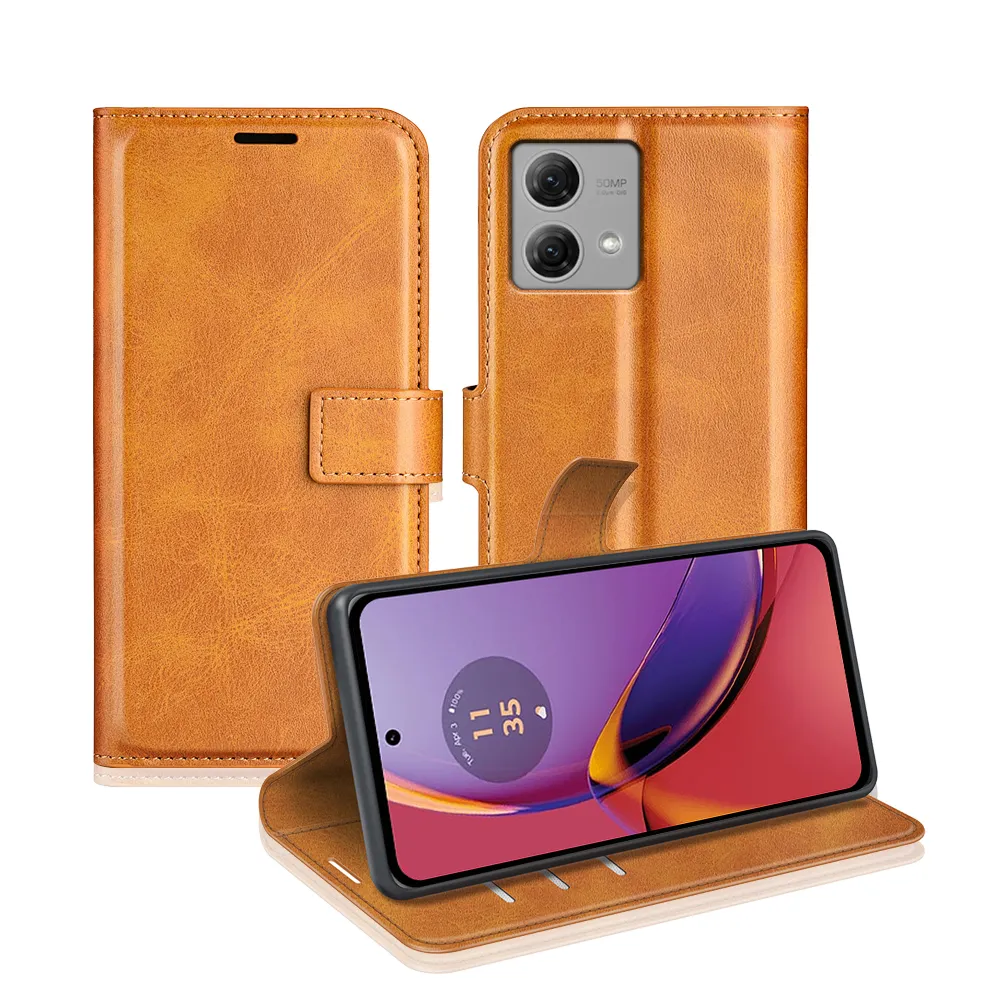 Motorola Moto G84 Drop-proof Magnetic Clasp Wallet Stand Case Well-protected PU Leather+TPU Interior Flip Cover