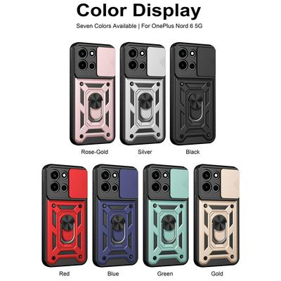 OnePlus Nord 6 Ring Holder Kickstand Camera Slide Cover Design PC + TPU Phone Back Cover Case