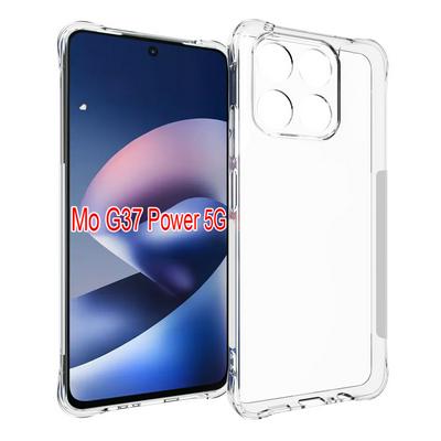 Motorola G37 Power Anti-Fingerprint Non-Slip Waterproof Four Corners Shockproof Transparent Soft TPU Back Cover Protective Case