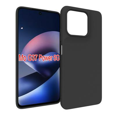 For Motorola G37 Power 5G Black Matte Shockproof Durable Soft TPU Back Cover Phone Case 