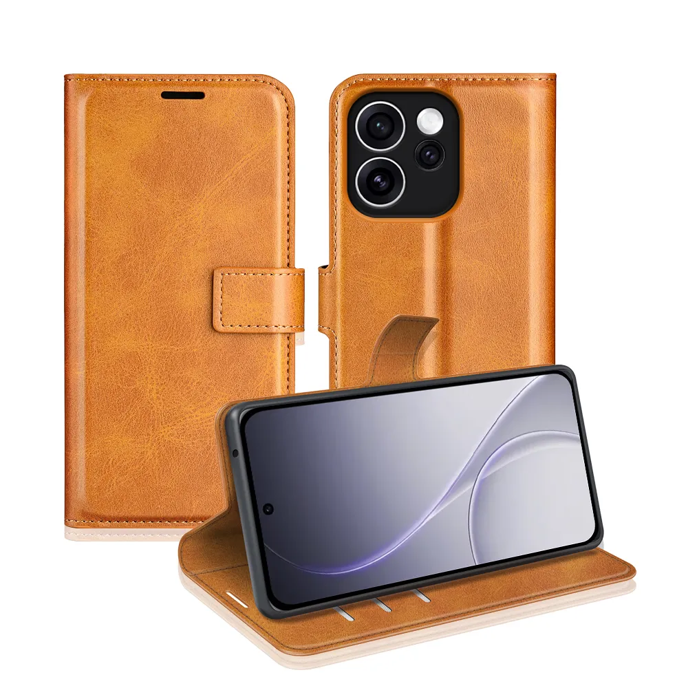 OPPO Reno 15F 5G Drop-proof Magnetic Clasp Wallet Stand Case Well-protected PU Leather+TPU Interior Flip Cover