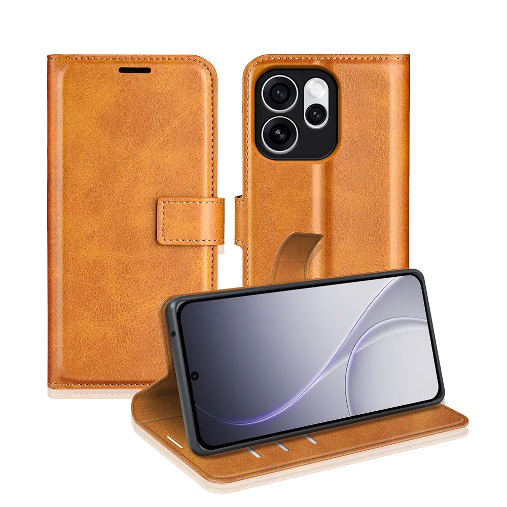 OPPO Reno 15 Pro Drop-proof Magnetic Clasp Wallet Stand Case Well-protected PU Leather+TPU Interior Flip Cover