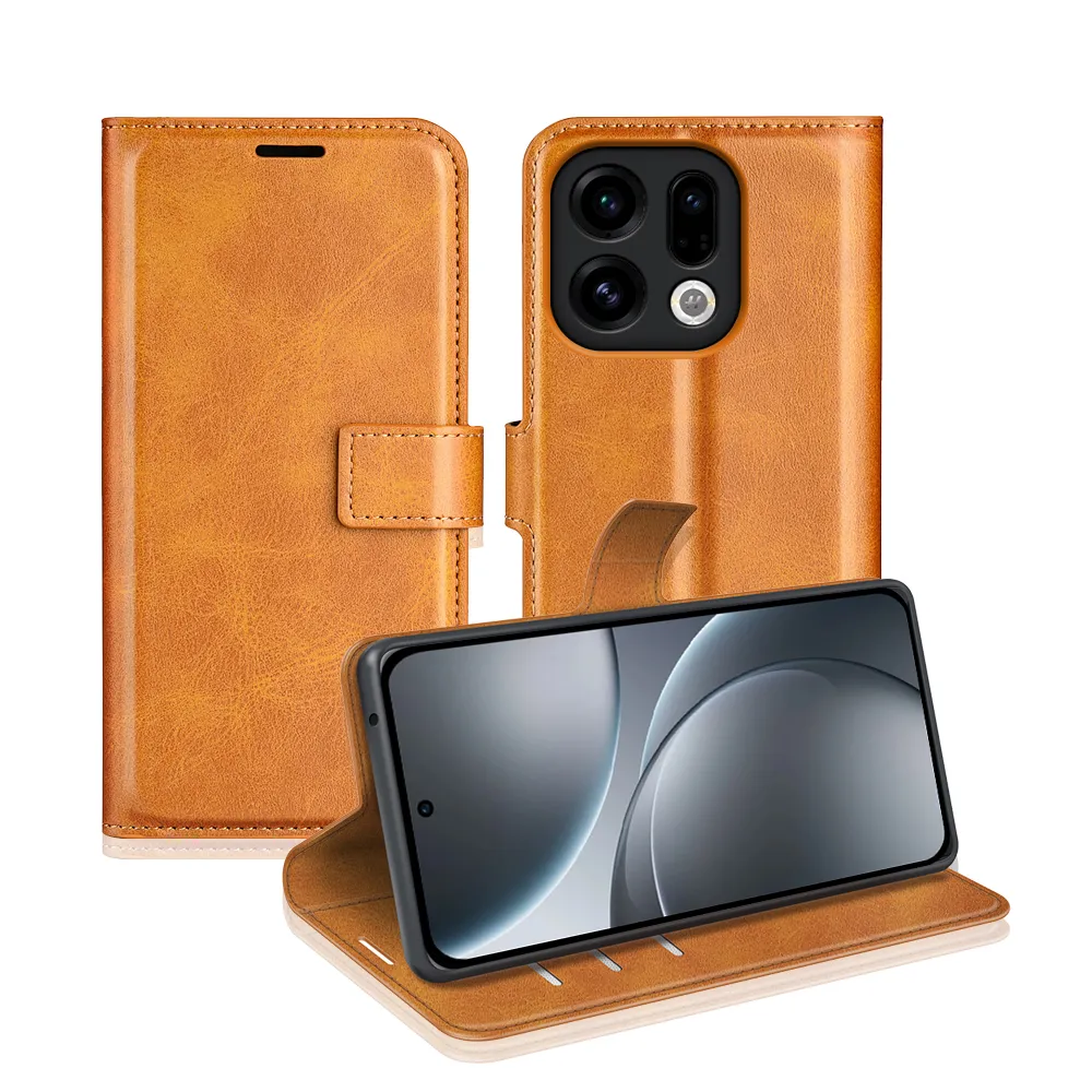 OPPO Find X9 Pro Drop-proof Magnetic Clasp Wallet Stand Case Well-protected PU Leather+TPU Interior Flip Cover