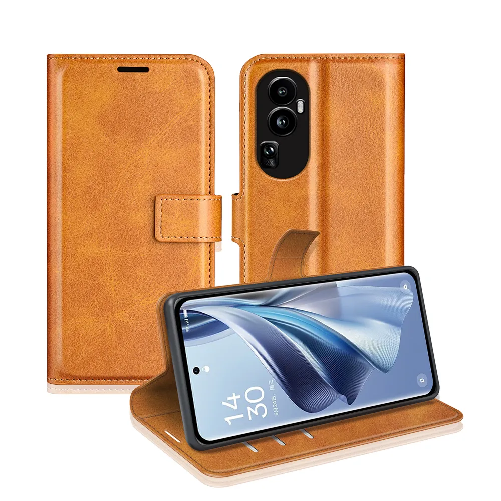 OPPO Reno 10 Drop-proof Magnetic Clasp Wallet Stand Case Well-protected PU Leather+TPU Interior Flip Cover
