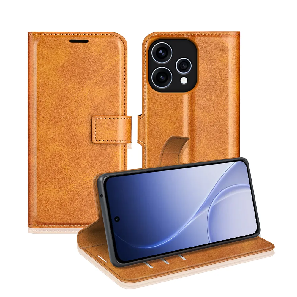 OPPO Reno 15 5G Drop-proof Magnetic Clasp Wallet Stand Case Well-protected PU Leather+TPU Interior Flip Cover