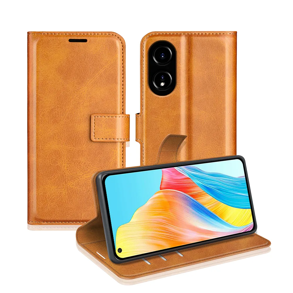 OPPO A78 4G Drop-proof Magnetic Clasp Wallet Stand Case Well-protected PU Leather+TPU Interior Flip Cover