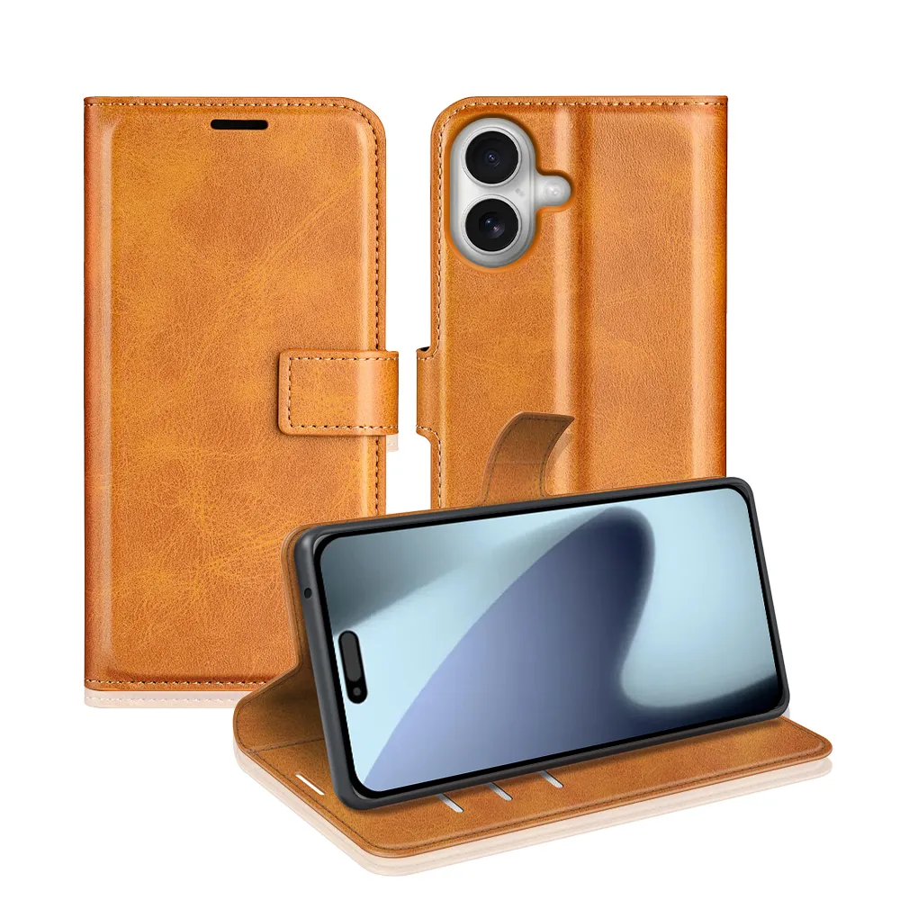 iPhone 17 Drop-proof Magnetic Clasp Wallet Stand Case Well-protected PU Leather+TPU Interior Flip Cover