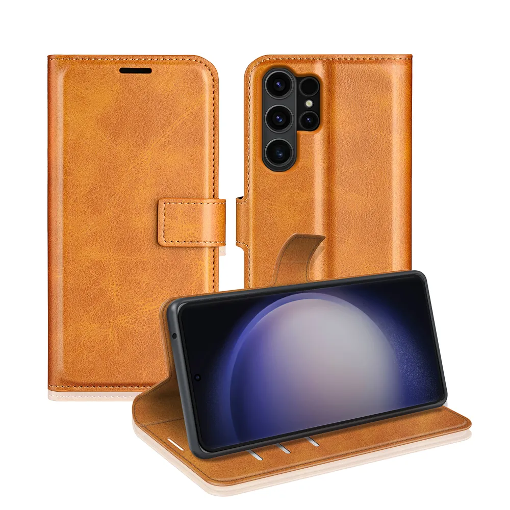 Samsung Galaxy S24 Ultra Drop-proof Magnetic Clasp Wallet Stand Case Well-protected PU Leather+TPU Interior Flip Cover