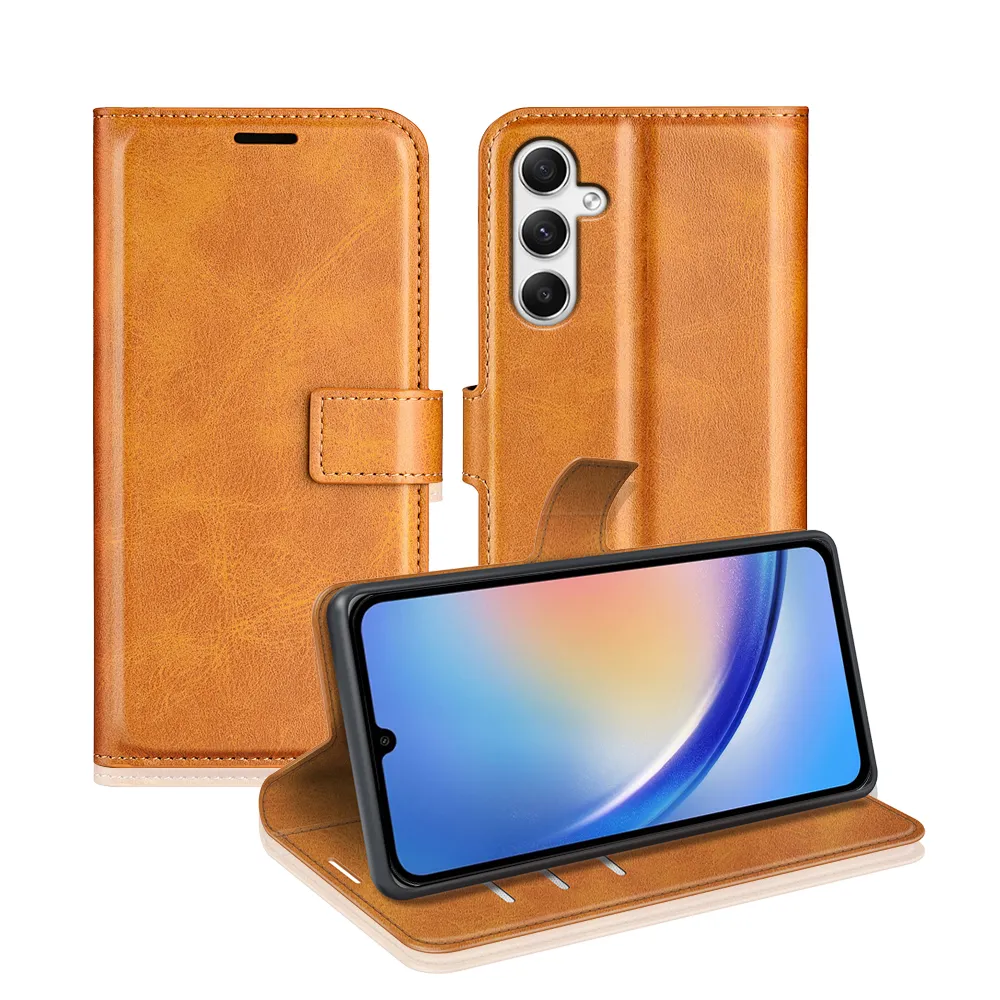 Samsung Galaxy A35 5G Drop-proof Magnetic Clasp Wallet Stand Case Well-protected PU Leather+TPU Interior Flip Cover