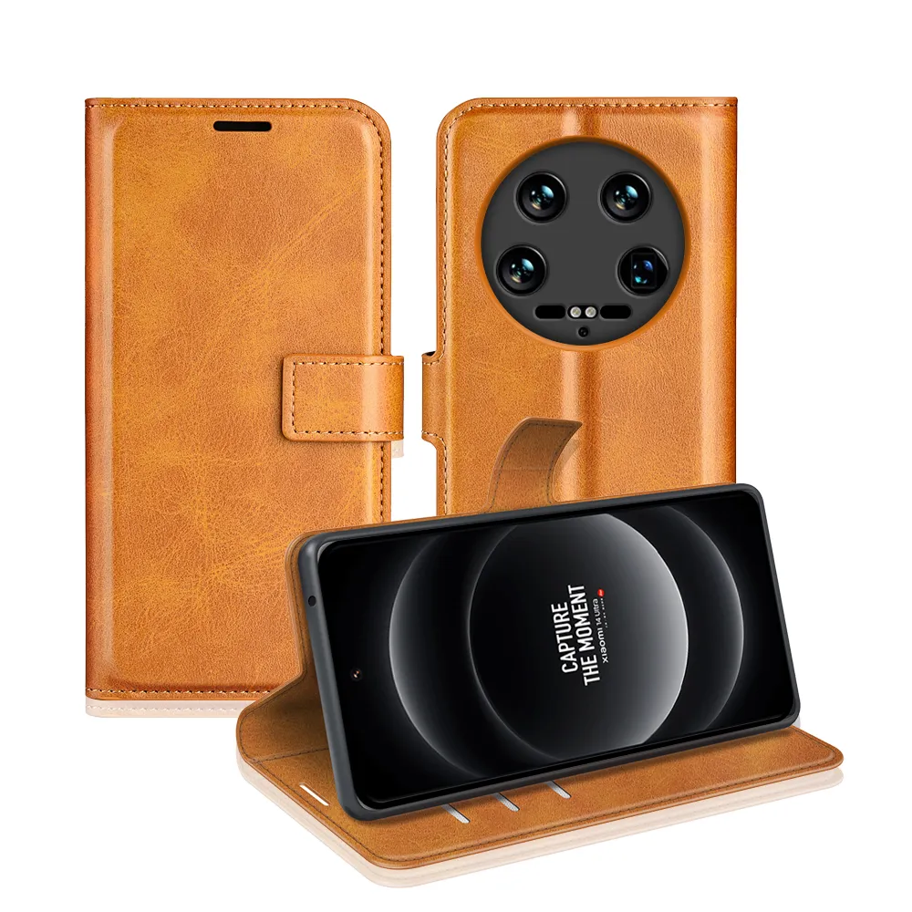 Xiaomi 14 Ultra Drop-proof Magnetic Clasp Wallet Stand Case Well-protected PU Leather+TPU Interior Flip Cover