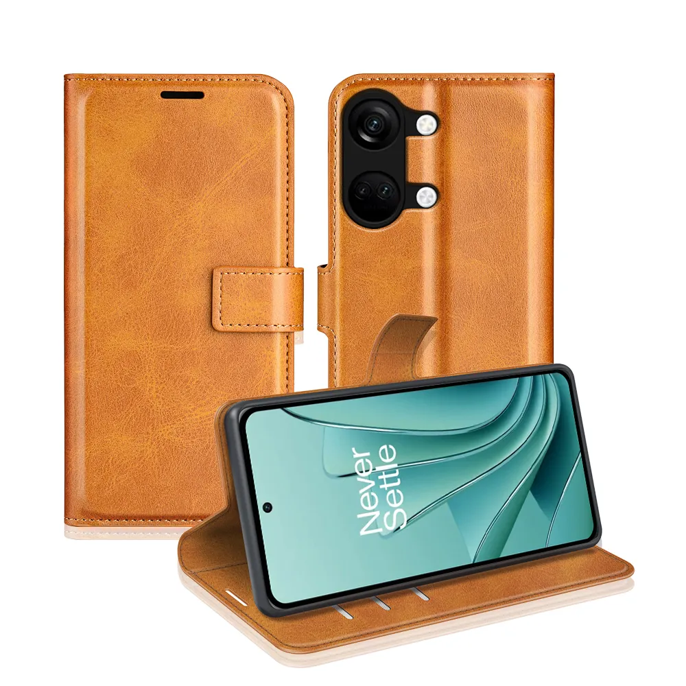 Oneplus Ace 2V Drop-proof Magnetic Clasp Wallet Stand Case Well-protected PU Leather+TPU Interior Flip Cover