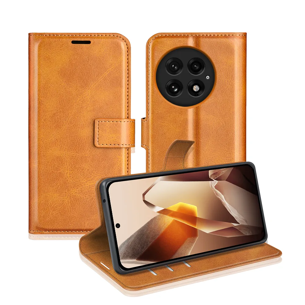 Oneplus 13 Drop-proof Magnetic Clasp Wallet Stand Case Well-protected PU Leather+TPU Interior Flip Cover