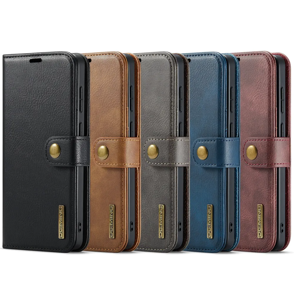 DG.MING Wallet Split Leather Cover Detachable 2-in-1 PC Back Case for Samsung Galaxy S26