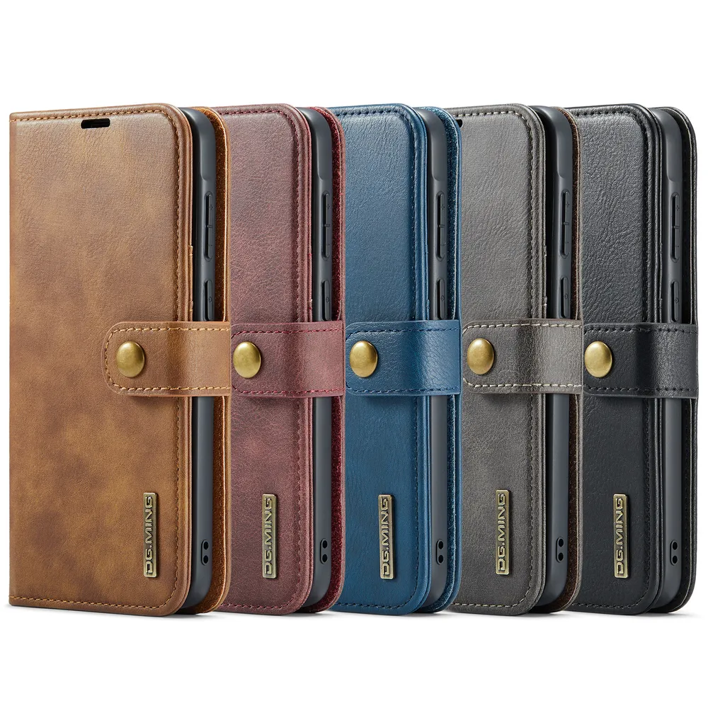 DG.MING Wallet Split Leather Cover Detachable 2-in-1 PC Back Case for Samsung Galaxy A57
