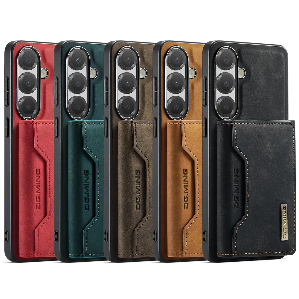 DG.MING M2 Series Detachable 2-in-1 Wallet Kickstand Design Leather Coated Hybrid Case for Samsung Galaxy S26 Plus