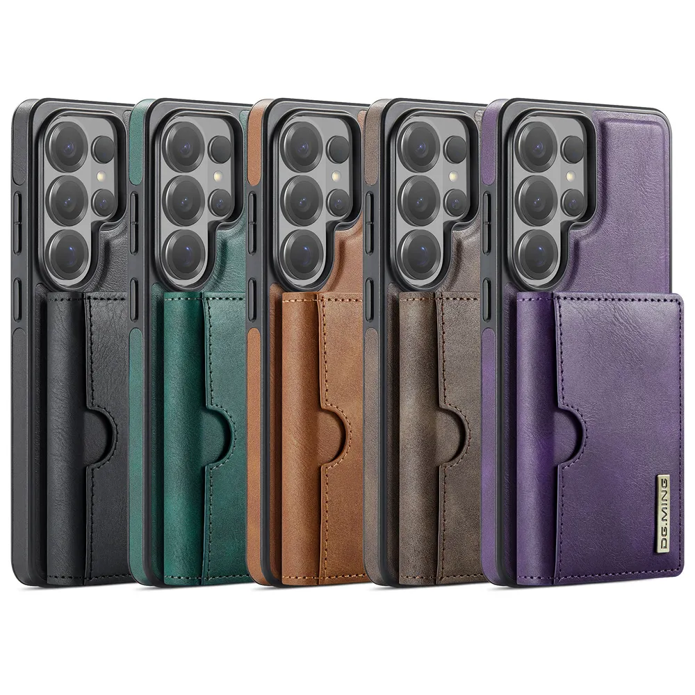 DG.MING M6 Series For Samsung Galaxy S26 Ultra Case Magnetic Wallet PU + PC + TPU Phone Cover