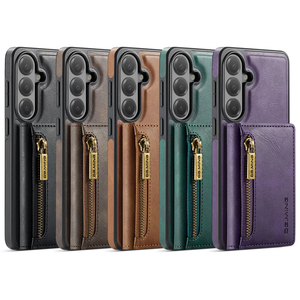 DG.MING M5 Series For Samsung Galaxy S26 Case Detachable Magnetic Leather Phone Protector with Card Slots