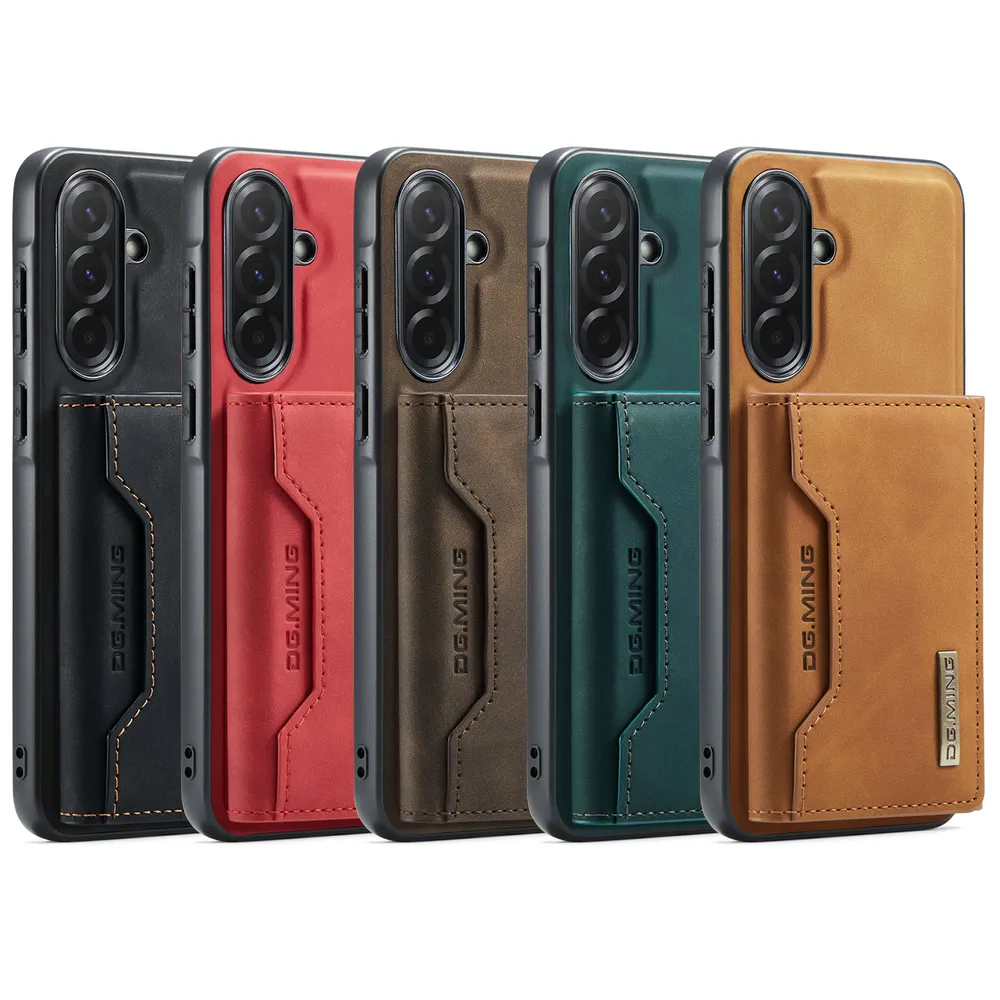 DG.MING M2 Series Detachable 2-in-1 Wallet Kickstand Design Leather Coated Hybrid Case for Samsung Galaxy A37a