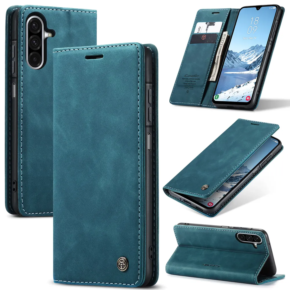CASEME 013 Series for Samsung Galaxy A17 Wallet PU Leather Case Foldable Stand Magnetic Auto-absorbed Flip Cover